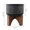 Flora Bunda 7" Mountain Cement Planter With Wood Stand
